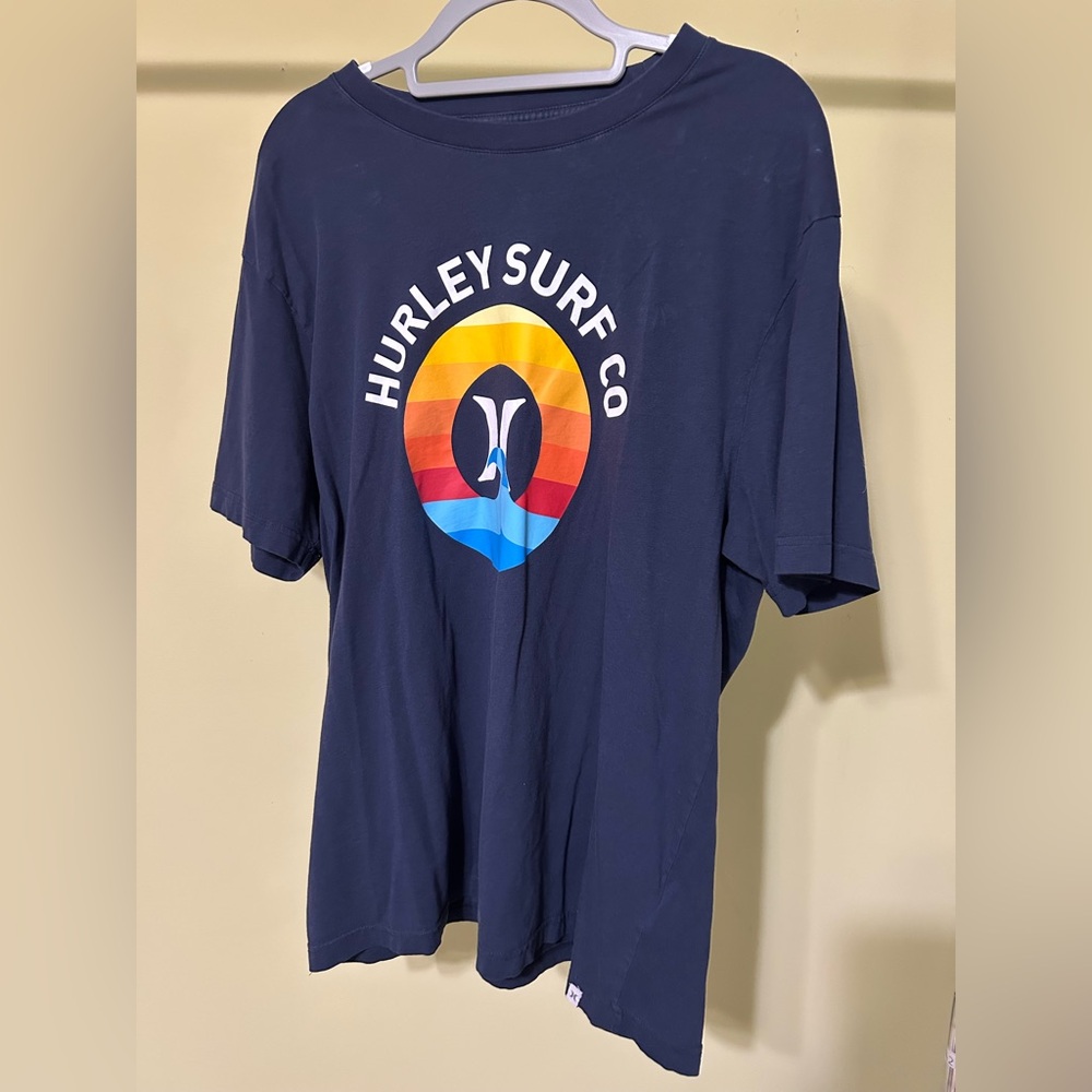 Hurley Navy Tee with Vibrant Logo